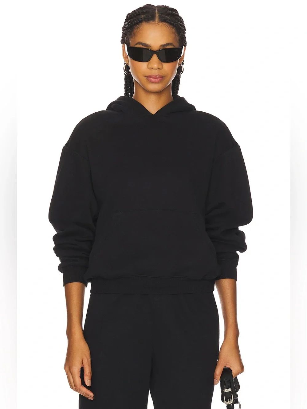 SKIMS Kim Kardashian Women's Large Cotton Fleece Classic Pullover Hoodie